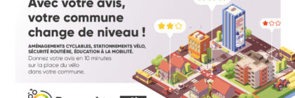 Bannière invitant à donner son avis au baromètre vélo 2025