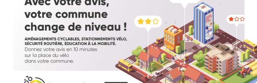 Bannière invitant à donner son avis au baromètre vélo 2025