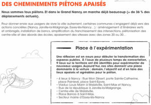 Texte qui décrit les améliorer des cheminements identifiés sur la métropole, pour les piétons.